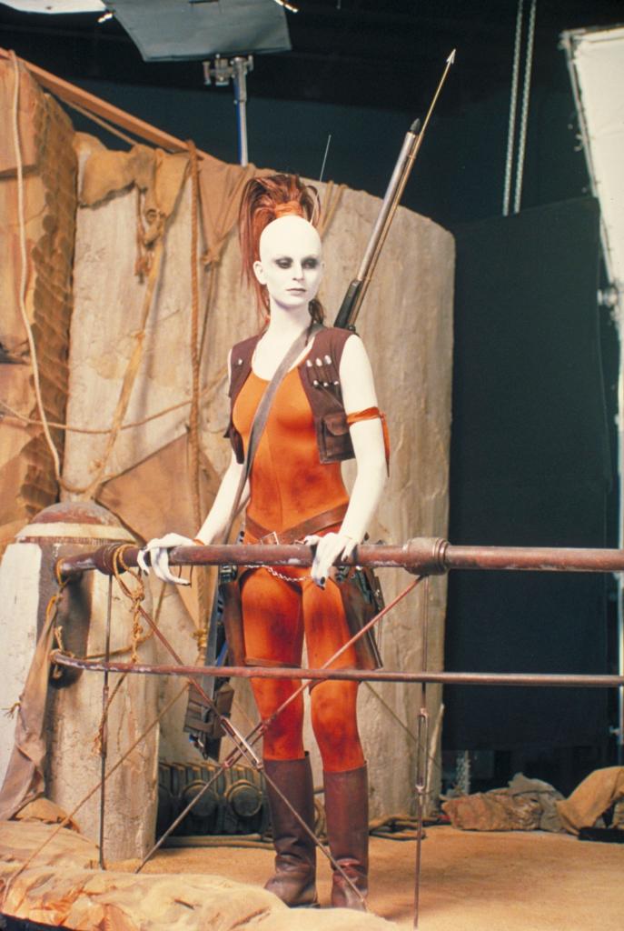 starwars's tweet photo. Filming Aurra Sing for Episode I. Who's your favorite blink &amp; you'll miss them character? #BehindTheScenes https://t.co/vqIwnx1bfl