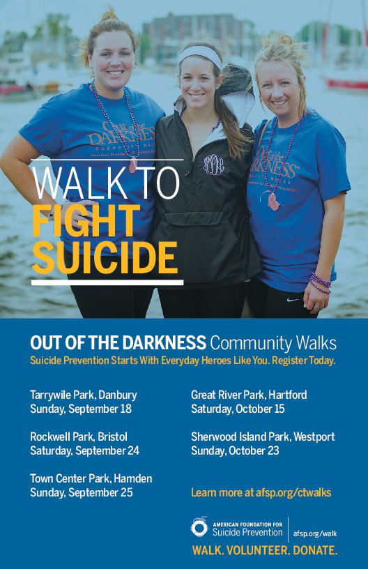 AFSP_SoCT's tweet photo. All five of our CT walks are now open for registration, Join us! https://t.co/hGxdEcmyYR