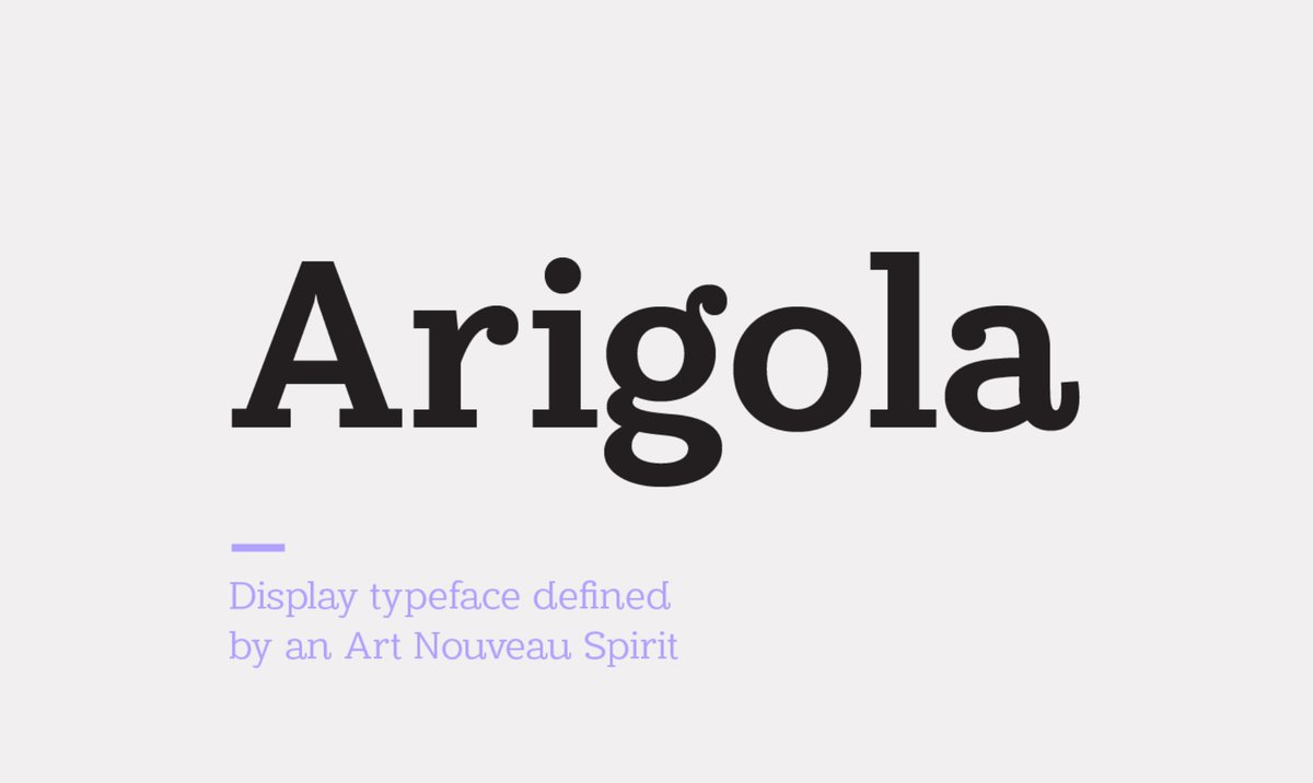 hashtagtype's tweet photo. My new typeface Arigola is now on Behance! A beautiful slab serif with Art Nouveau tones. https://t.co/xgsVcFJbmw? https://t.co/d0d0l0fg49