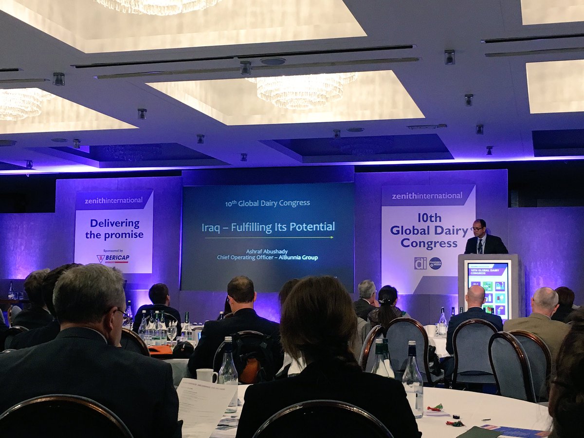 askzenith's tweet photo. International #dairy perspectives at #2016GDC continue with Ashraf Abushady, COO of Al Marmouka for Food Industries https://t.co/zWbWaMewO3