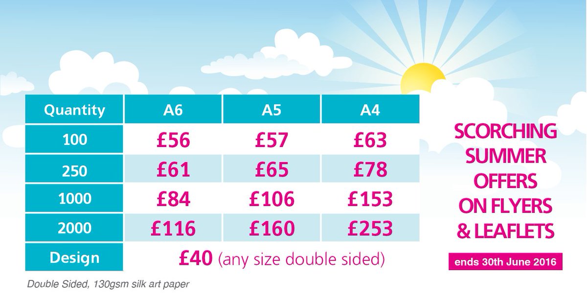 Thursday is the last chance to grab a scorching summer offer on #Leaflets and #Flyers