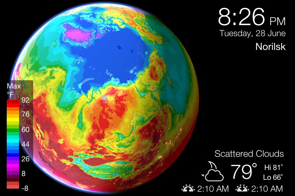 RisingSign's tweet photo. @burzerker 
Then how come it's 81°F over Siberian permafrost? Gigatons of Arctic #nethane release spells disaster. https://t.co/WeNAdz7N3U