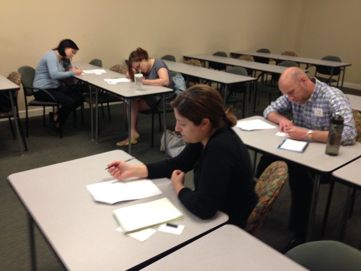 educatortrain's tweet photo. Small group training 4 library instructors 2 engage students! Learning bout their own MI preferences #MItheory https://t.co/DAkJ9WPP9Q