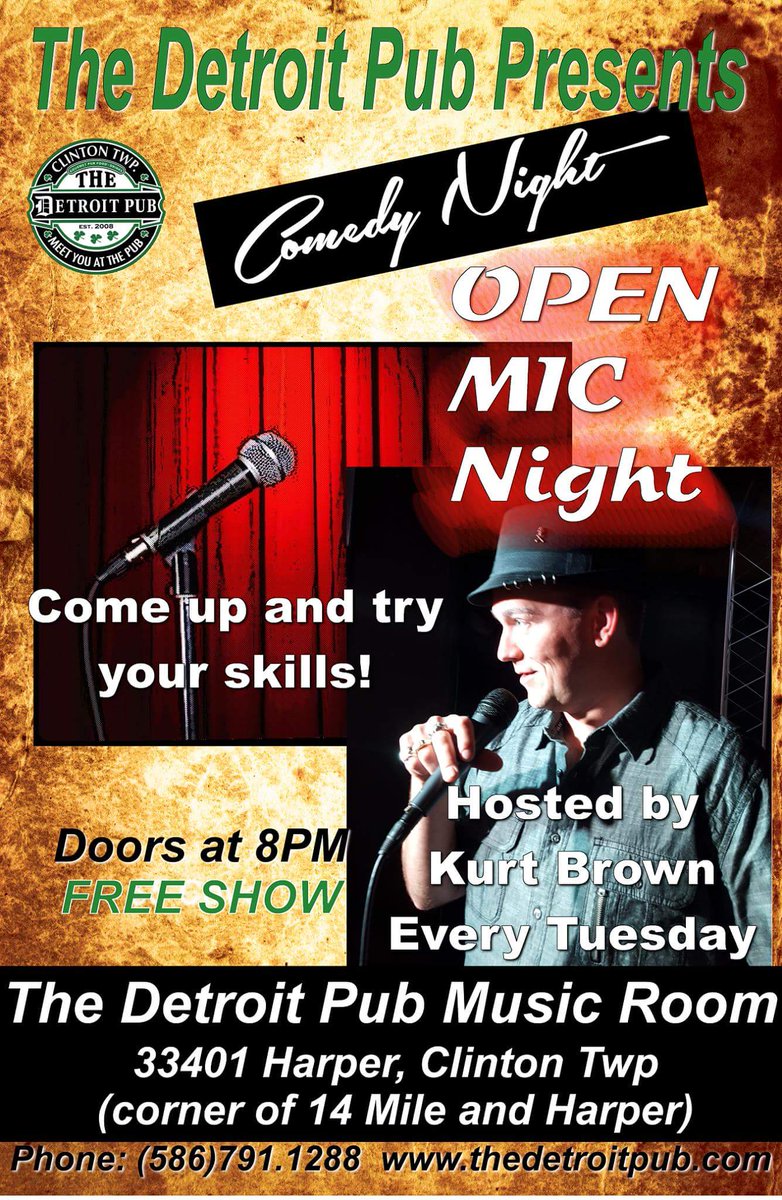 TheDetroitPub's tweet photo. $3.00 burger and comedy night at The Pub https://t.co/3wA5zPCLpX