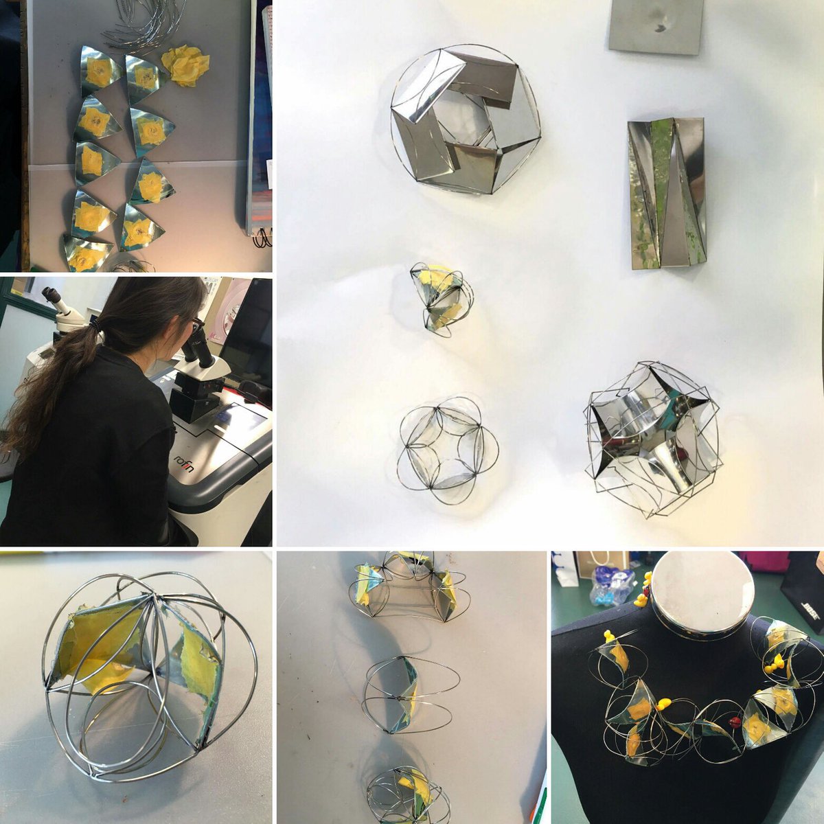 Boundless2016's tweet photo. June is working with #reflections and #form in her #jewellery #onthebenchtoday @SoJ_BCU #BoundlessBoundaries https://t.co/bCQxeHYlGF