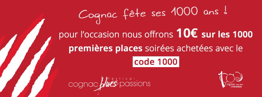 NvelleAquitaine's tweet photo. #BluesPassions 10€ de réduction sur les 1000 premières places achetées #FestivalsALPC https://t.co/RP2VnKJq2H https://t.co/LYmw24e7zF