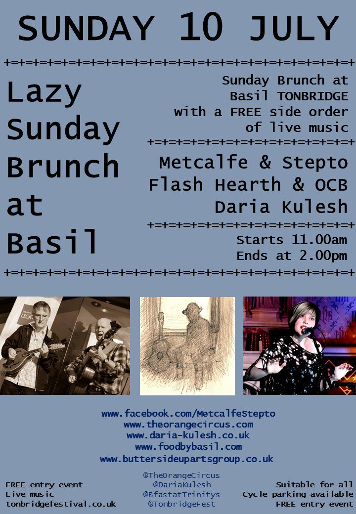 sunday_brunch's tweet photo. Inviting you to @basilwholefoods in #Tonbridge for #Free @TonbridgeFest #LiveMusic #SunBrunch #Ace https://t.co/SmEc5xwDTx
