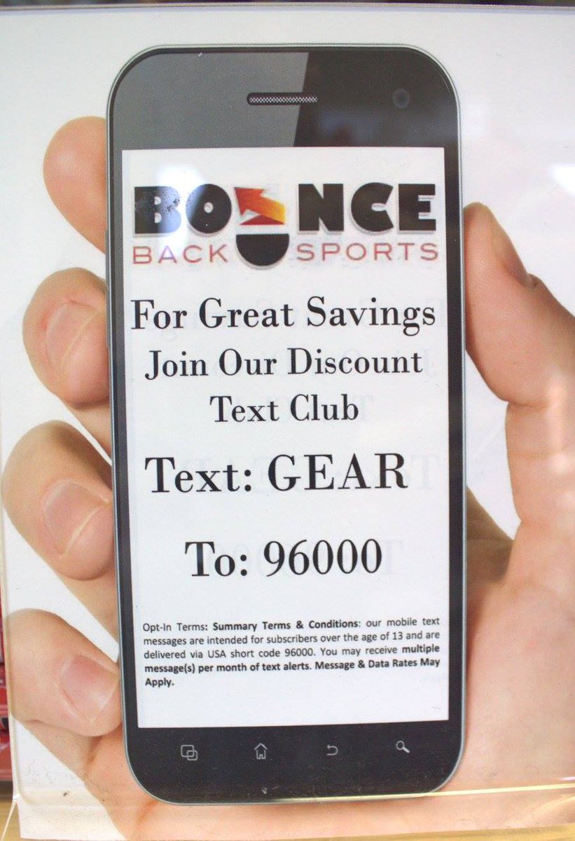 BounceBackStore's tweet image. Text GEAR to 96000 to get texts and updates about discounts in our store!