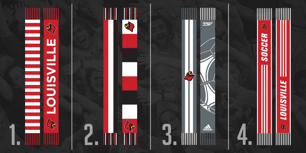 Louisville Women's Soccer on X: Our 2016 soccer scarf designs are here and  we need your help! Tweet us with your favorite design! #L1C4 #GoCards   / X