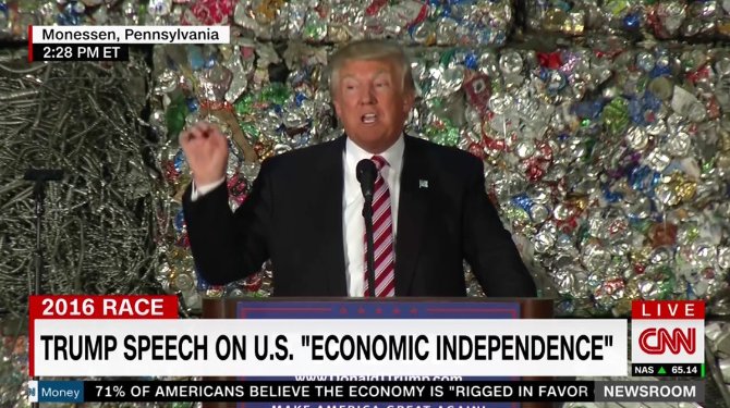benshapiro's tweet photo. Trump speaking live from Oscar The Grouch's headquarters https://t.co/NHuiHyNfWo