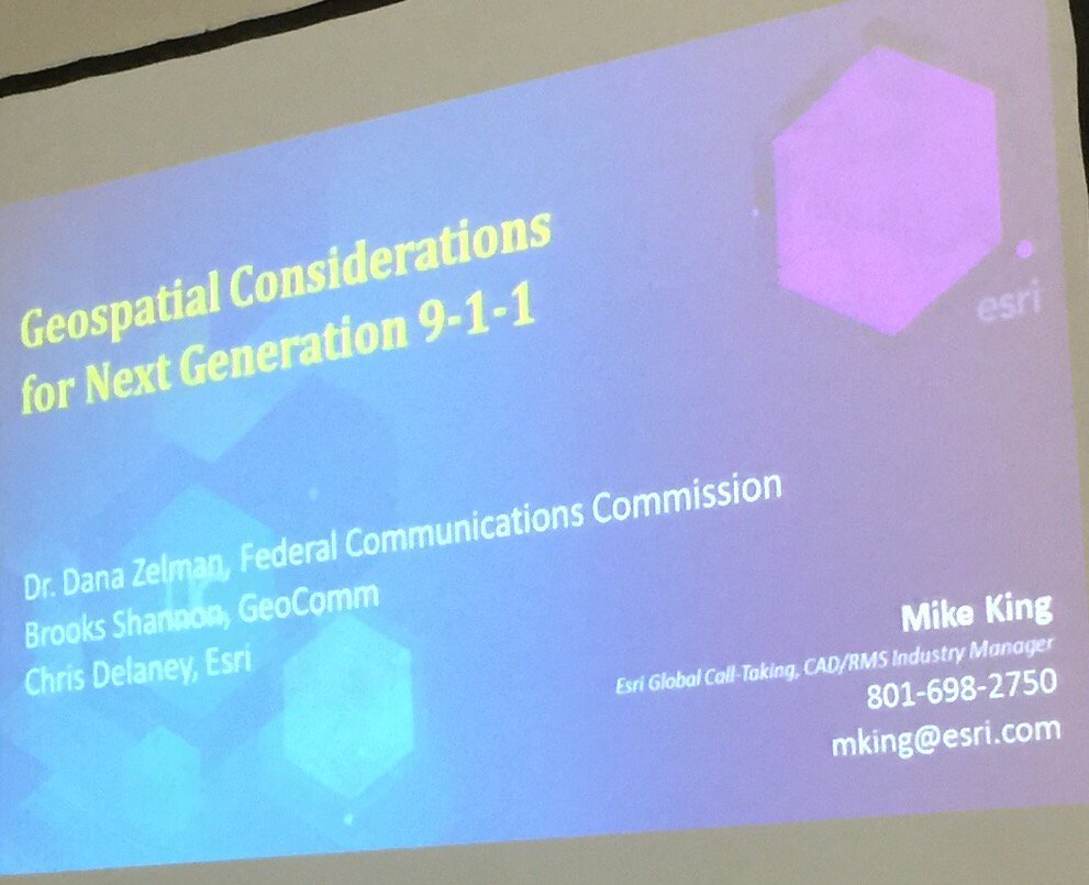careyfeirman's tweet photo. #EsriUC #txt911 https://t.co/PVN9y4CpCM