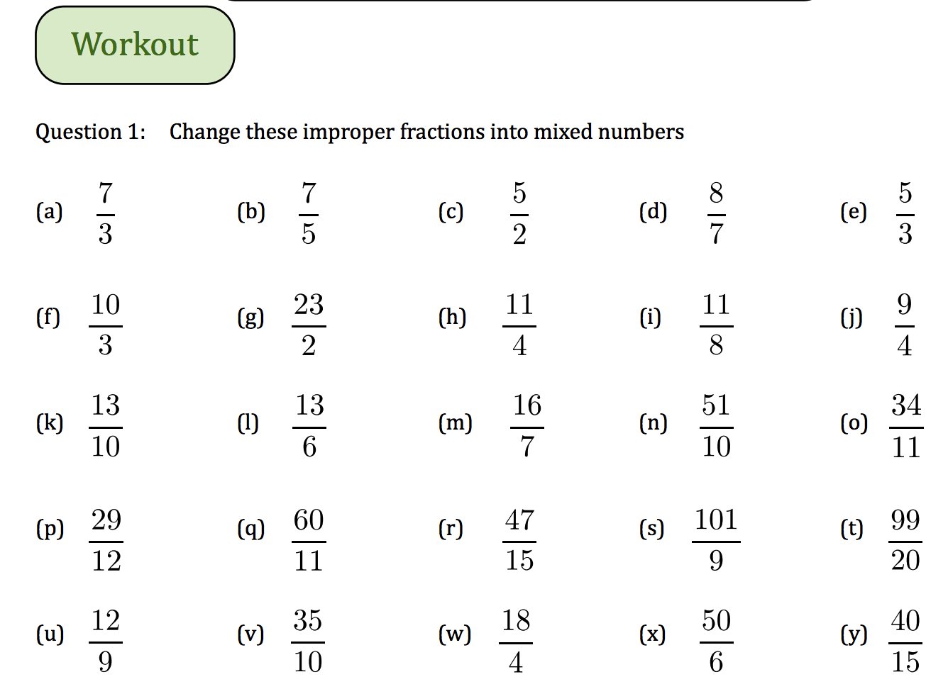 Corbettmaths on twitter new textbook exercise improper fractions and