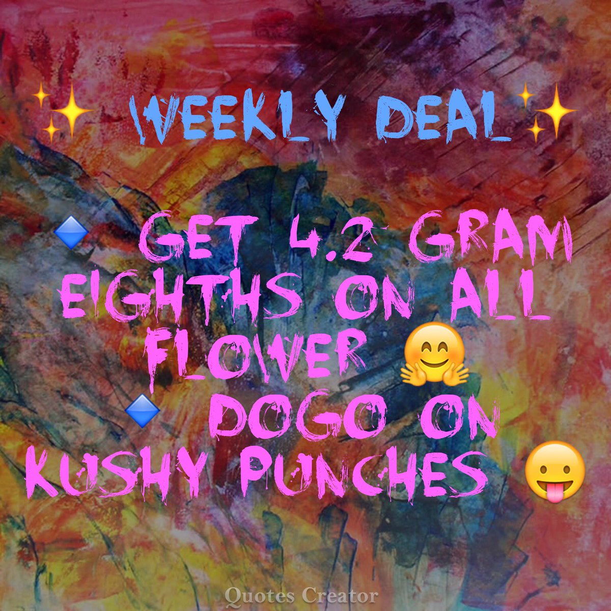 RiteGreens420's tweet photo. #4.2G #DankyDank #DOGO #Edible #KushyPunch #Indica #Sativa #Hybrid #WeeklySpecial #DontMissOut #GetitWhileWeGotit https://t.co/EikzOPMtL9