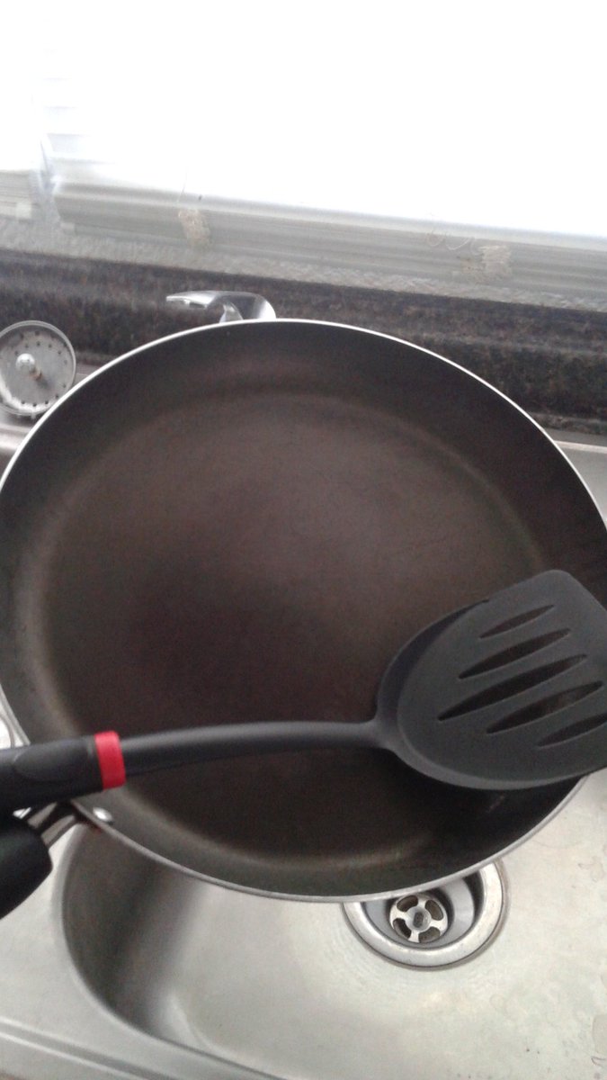 BeachMetalDicks's tweet photo. $2.20 frying pan from #2ndImage, $1 spatula from #DollarTree #BabySteps #NowYoureCookin https://t.co/WnoY6CaQPB