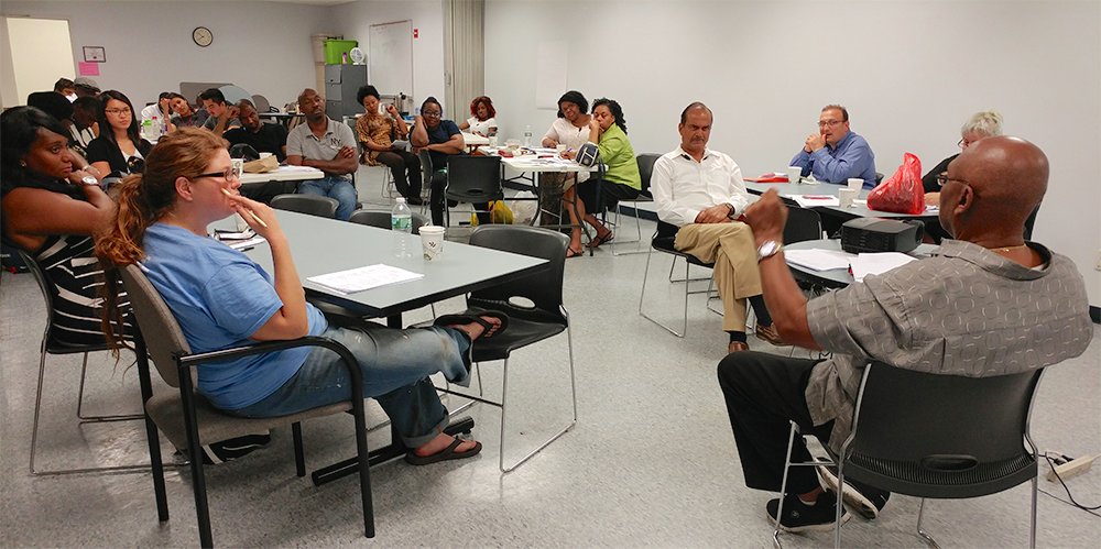 accompanycap's tweet photo. Terrific group for our 3-day free workshop: How to Start and Run a Small Business with Eugene Williams! #smallbiz https://t.co/ZpU6m8IYaM