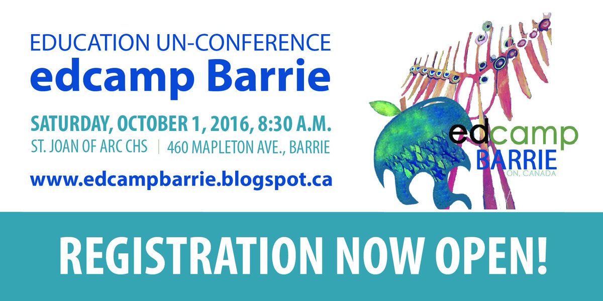 EdcampB's tweet photo. Registration is open! Join us on October 1st: https://t.co/zcw4729UU1
@SCDSB_Schools @SMCDSB #smcdsblearns #scdsb https://t.co/juFnI7AOPV