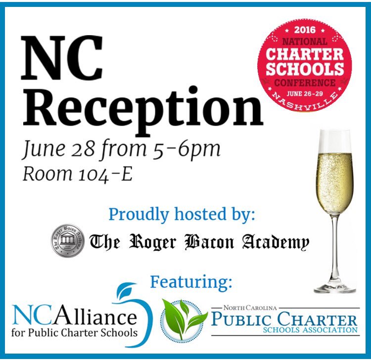 #NCSC16 join us this evening for an #NC cocktail reception in room 104-E from 5-6pm!