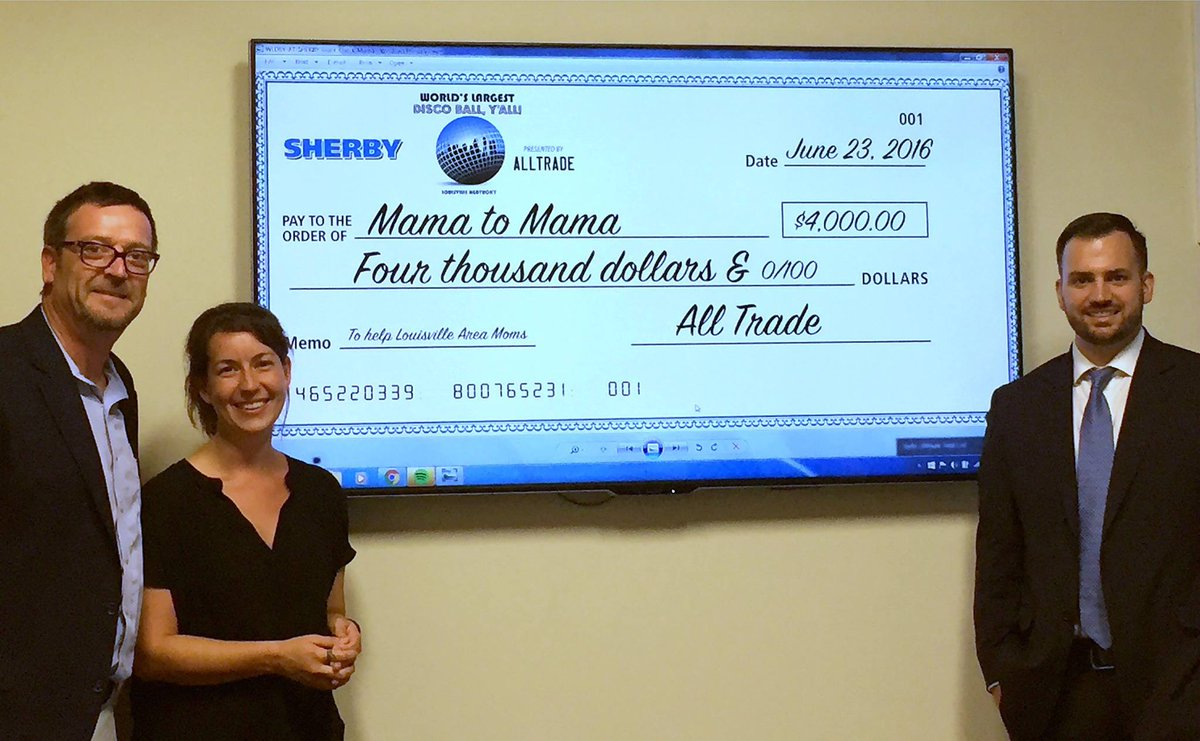 mama_to_mama's tweet photo. Memo: To help #Louisville area moms!
Thank you Alltrade Property Management for this generous donation! #SHERBY https://t.co/e7fVq2Brje
