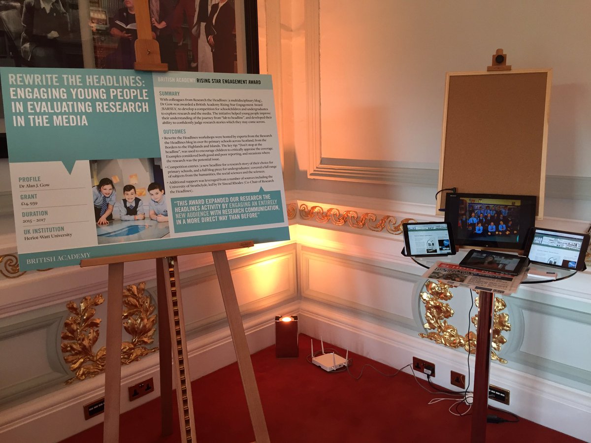 AlanJohnGow's tweet photo. @ResTheHeadlines stand ready for the guests @britac_news Soirée. Look forward to sharing #RewriteTheHeadlines work https://t.co/jLPdALXq4A