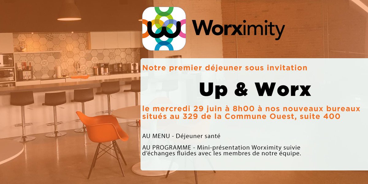 Worximity's tweet photo. Premier événement sous invitation Up & Worx demain dans nos nouveaux bureaux! #wxevent #wxtribe #industrie4 #IIoT https://t.co/CAvrQVWd30