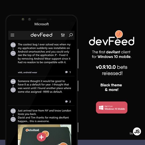 jakubsteplowski's tweet photo. devFeed v0.9.10.0 beta released! https://t.co/S3mEqadEad #devFeed #devRant #Windows10mobile https://t.co/P4A4vNlTUc