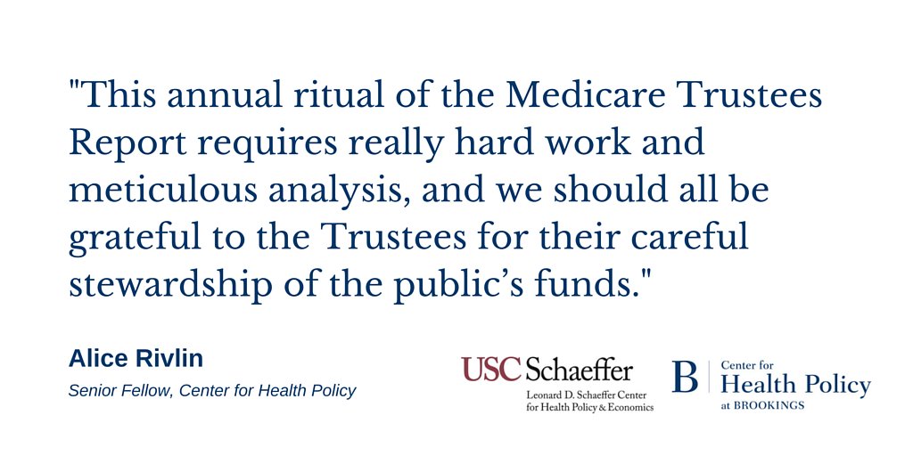 BrookingsMed's tweet photo. Miss our discussion of the 2016 Medicare Trustees Report? Watch full video here → https://t.co/M5Glrj84ZN https://t.co/n9cq2h2jKn