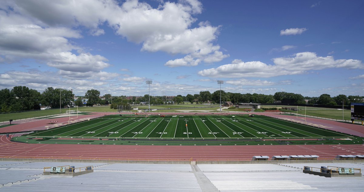 UWOshkoshTitans's tweet photo. The installation of the new turf at UW-Oshkosh's J. J. Keller Field at Titan Stadium is three weeks from completion. https://t.co/LYXPivzPIb
