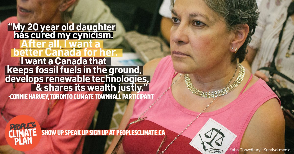 Overwhelming support for #PeoplesClimatePlan at #CANClimateAction townhalls. You can join: peoplesclimate.ca