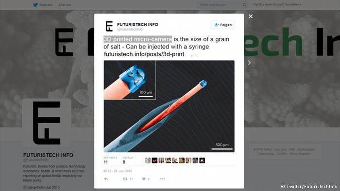 MaqboolMalik's tweet image. نمک کےذرے جتنا انقلابی کیمرہ سرنج کے ذریعے جسم میں
dw.com/p/1JF8e
#MicroCamera #Endoscopy #InjectableCamera