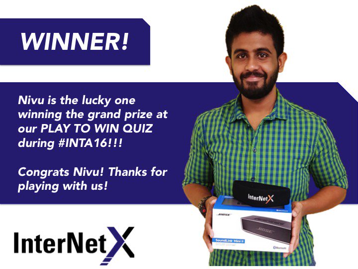 dot_LTDA's tweet photo. And.... There's a #WINNER for our PLAY TO WIN game during #INTA16!! Congrats Nivu, enjoy your prize!!! #inta16 https://t.co/Byb3skXz99