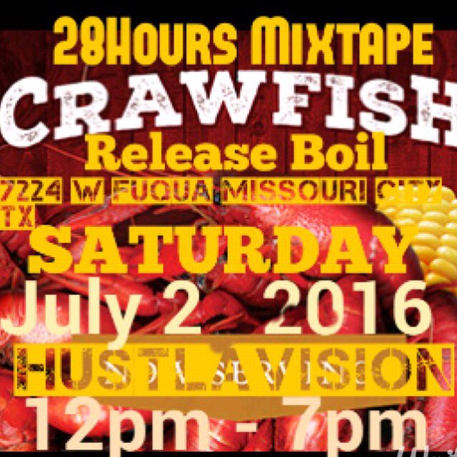 meezy2swiggle's tweet photo. This saturday 7224 W.Fuqua Come eat all the crawfish you can With #HVCFG and Also Get Your signed Copy of 28Hrs🔥🔥🔥🔥🔥 https://t.co/Z1HeDSWLRy