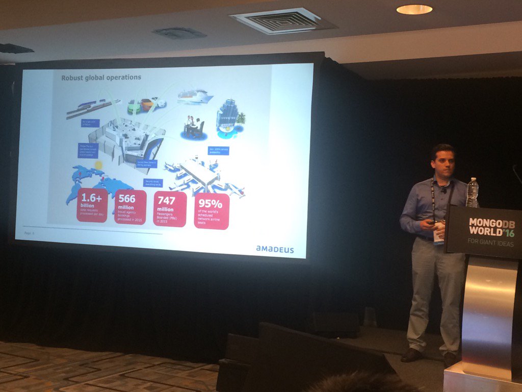 rjullien's tweet photo. Attending with @phubert66 a great talk by @ATozser about our journey with MongoDB at #MDBW16 https://t.co/R4wu7ktSOX