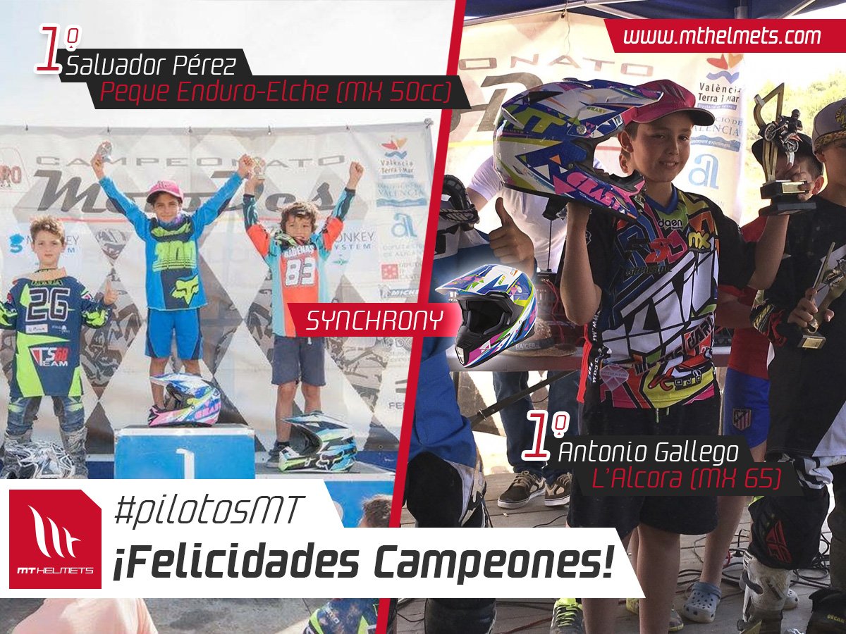 MTHelmets's tweet photo. Salvador Perez y Antonio Gallego Ramos primeros en sus categorías #MX50 #MX65 #pilotosMT #Synchrony #MX2KidsCrazy https://t.co/YLWNOEQ2P4