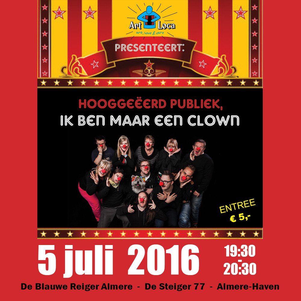 #voorstelling Art Loca 5 juli <a href="/BlauweReiger77/">De Blauwe Reiger</a> #almere #down #beperking #handicap #zorg #theater #muziek