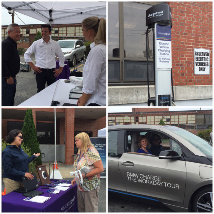 DarleneMasse1's tweet photo. .@nationalgridus employees test drive electric vehicles at #chargetheworkday event. @BMWUSA https://t.co/U3uFXHykTp