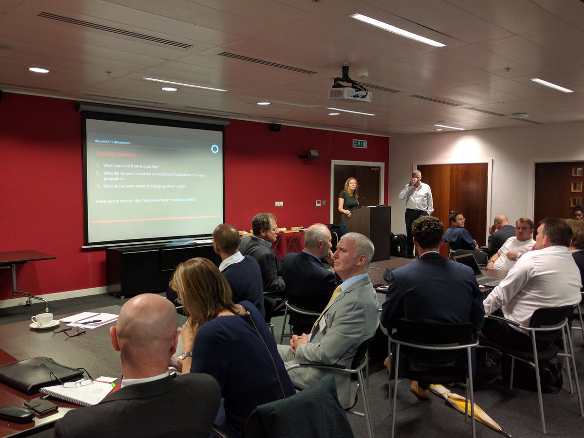 QuantiplyCo's tweet photo. Naomi from @TechNorthAdv leading workshop on what makes a good #pitch #QuantMCR https://t.co/wUk0eLV53i