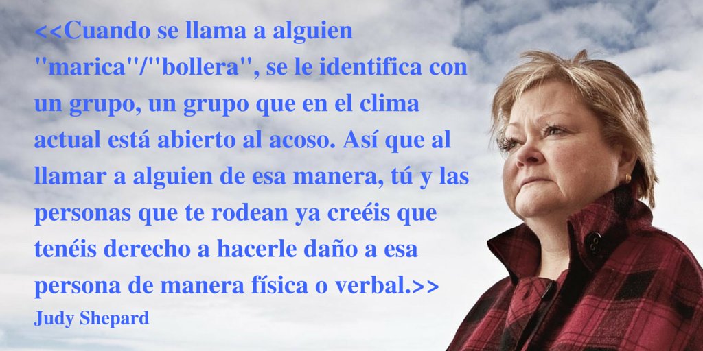 PajasMentales's tweet photo. que razón tiene @WyoJudyShepard!!!
#Orgullo2016 #OrgulloLGBT+ #OrgulloGSD https://t.co/dVM3fNYKi8