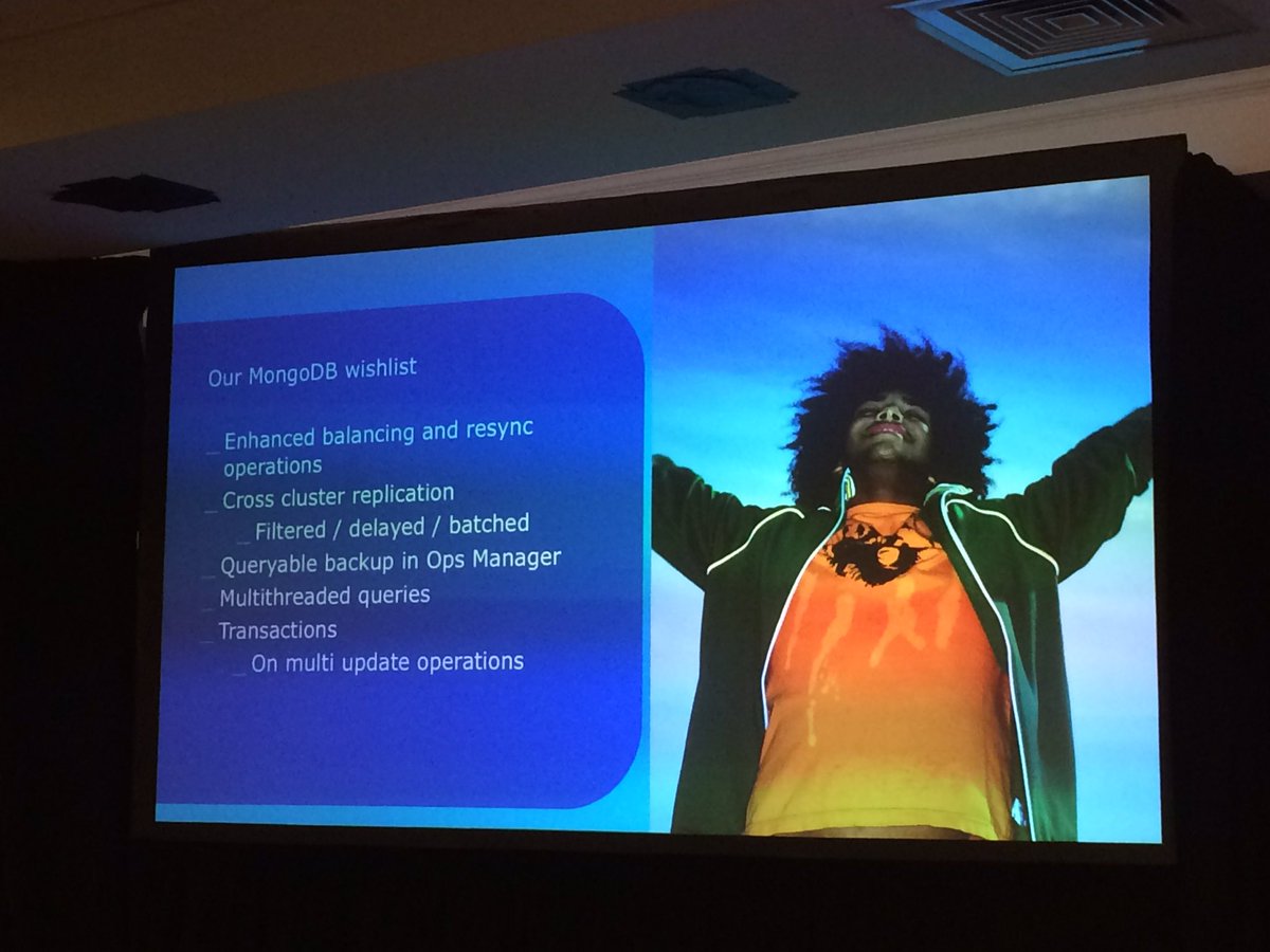phubert66's tweet photo. Amadeus via @atozser giving Mongodb feature request at #MDBW16 https://t.co/P5bPHBg6Nk