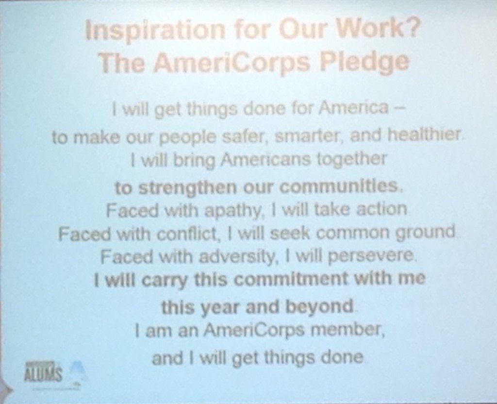 AmeriCorpsAlums's tweet photo. The @americorps pledge is as relevant today as the day we swore in. #serviceunites #stillgettingthingsdone https://t.co/lRQoWNGehL