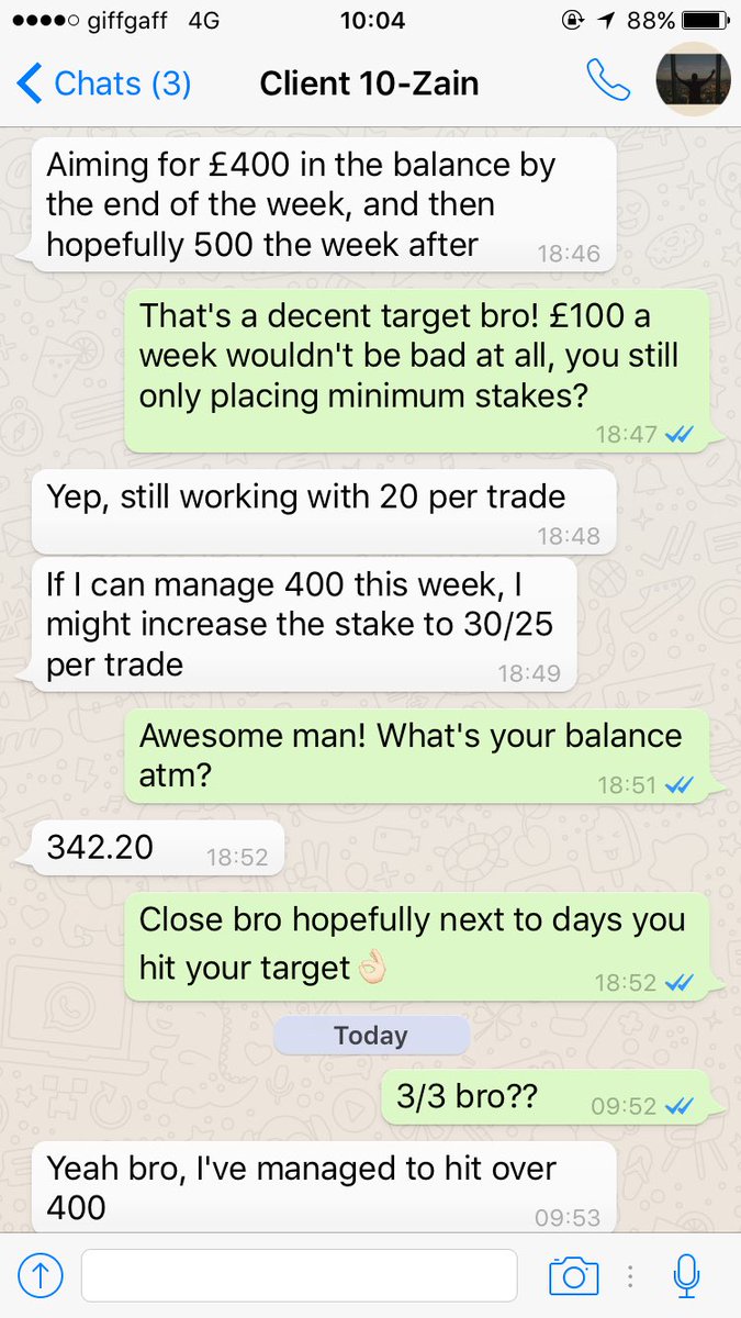 TradeLikeMiitch's tweet photo. My client zain smashing his targets! want to make money like us? DM me asap to gain your place on the team❗️📲📈💷💸 https://t.co/x94rquP5Dh