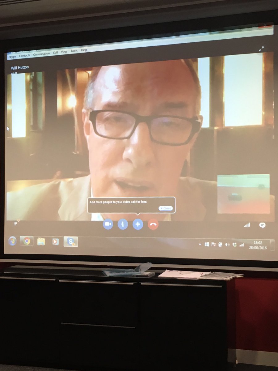 TechNorthAdv's tweet photo. Listening to Will Hutton talk #Brexit via @Skype at the @QuantiplyCo #Manchester launch #QuantMCR https://t.co/7L4VvWUmmM