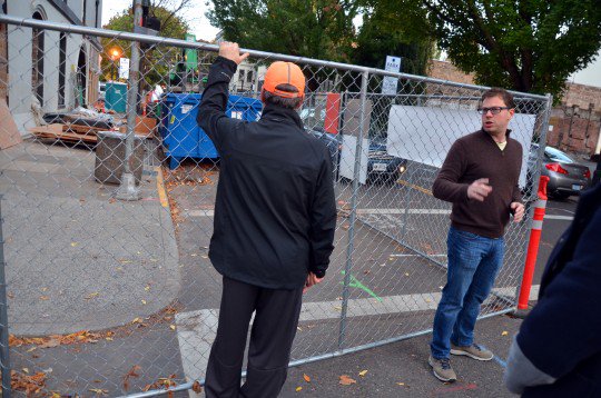 BikePortland's tweet photo. #WorkzoneFTW? City may require walking and biking routes around building sites https://t.co/lGn0qX5CgS #WorkzoneWTF https://t.co/z6wYO87HZH
