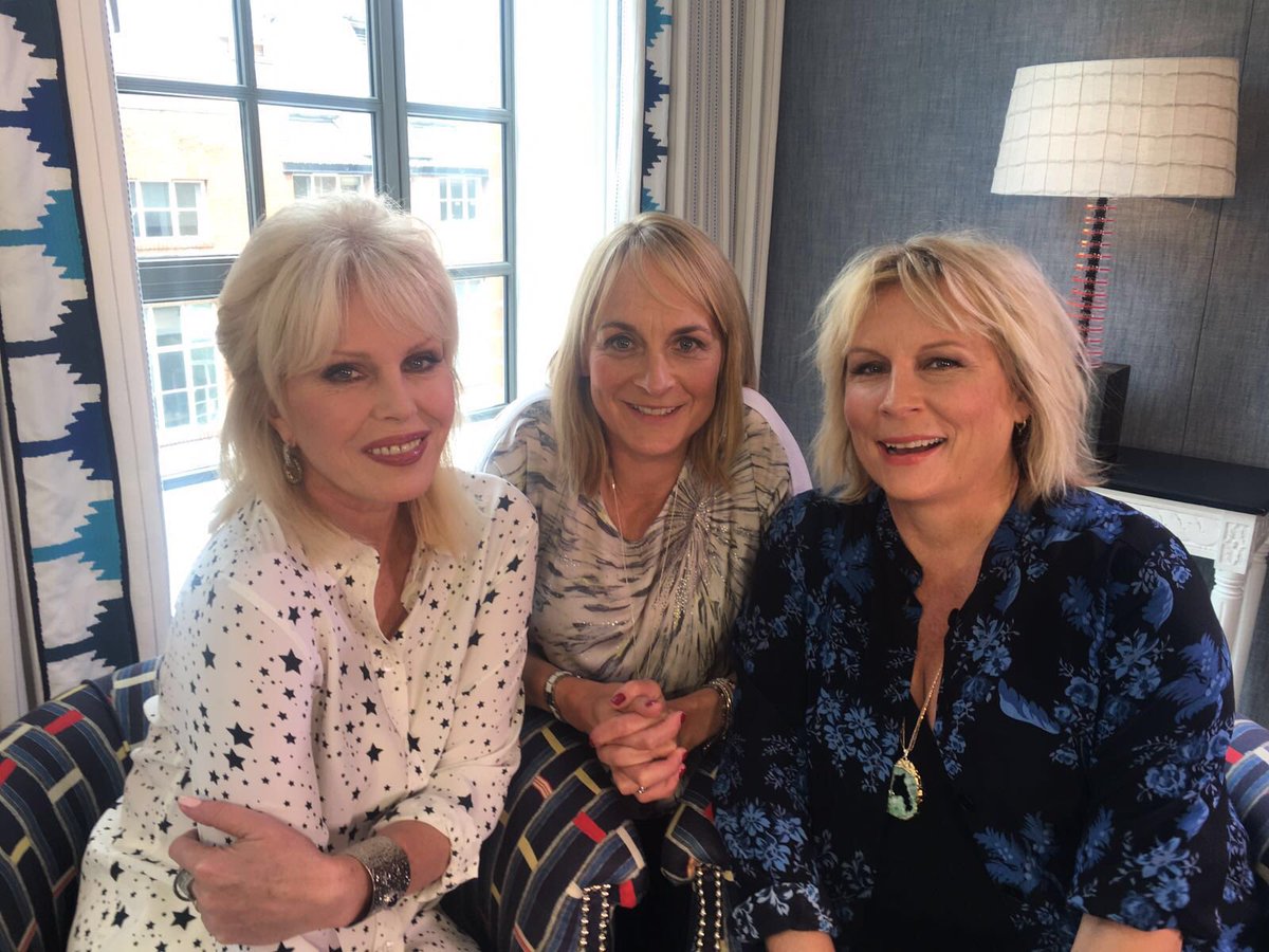 louiseminchin's tweet photo. So lovely to meet these two  @ferrifrump, @JoannaLumley I would like to be their sister. #absolutelyfabulousthemovie https://t.co/ARutqqdbSv