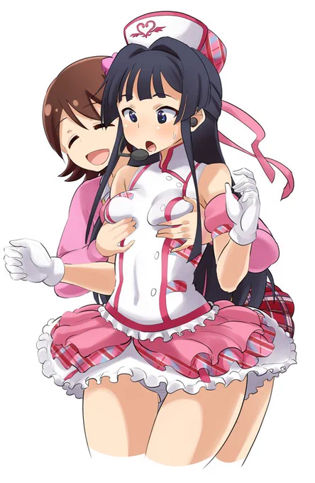 未来ちゃんにおっぱい揉まれるナースもがみん #ミリエロ 