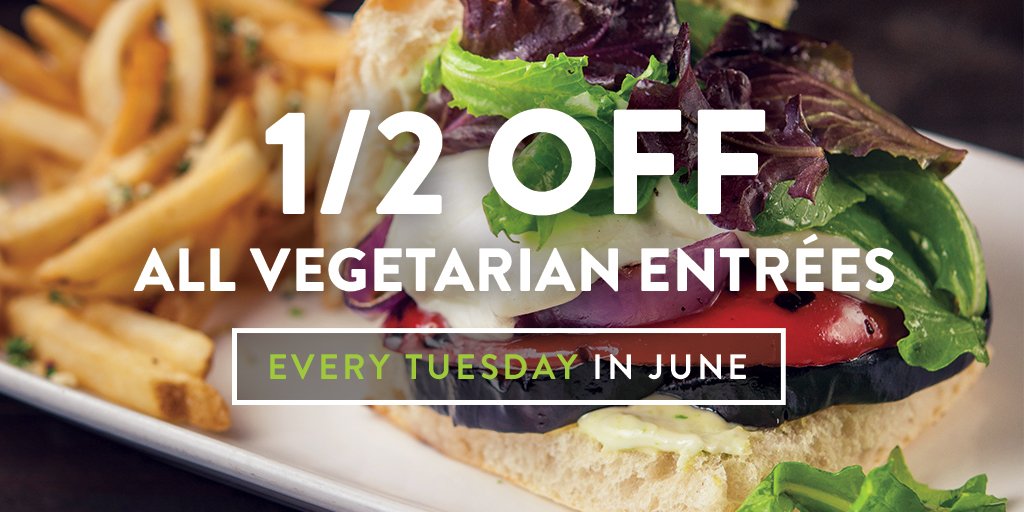 HOBDallas's tweet photo. Hungry? Get 1/2 off all vegetarian entrées in HOB Restaurant every Tuesday in June! RSVP: https://t.co/zrnStHCz9t https://t.co/PQXg8TDr0y
