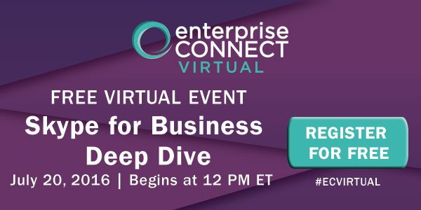 nojitter's tweet image. Miss #ECSUMMIT in Chi &amp;amp; NYC? Come to our #Skype4B focused virtual event (7/22)! w/ @kkieller ubm.io/292Gj9w