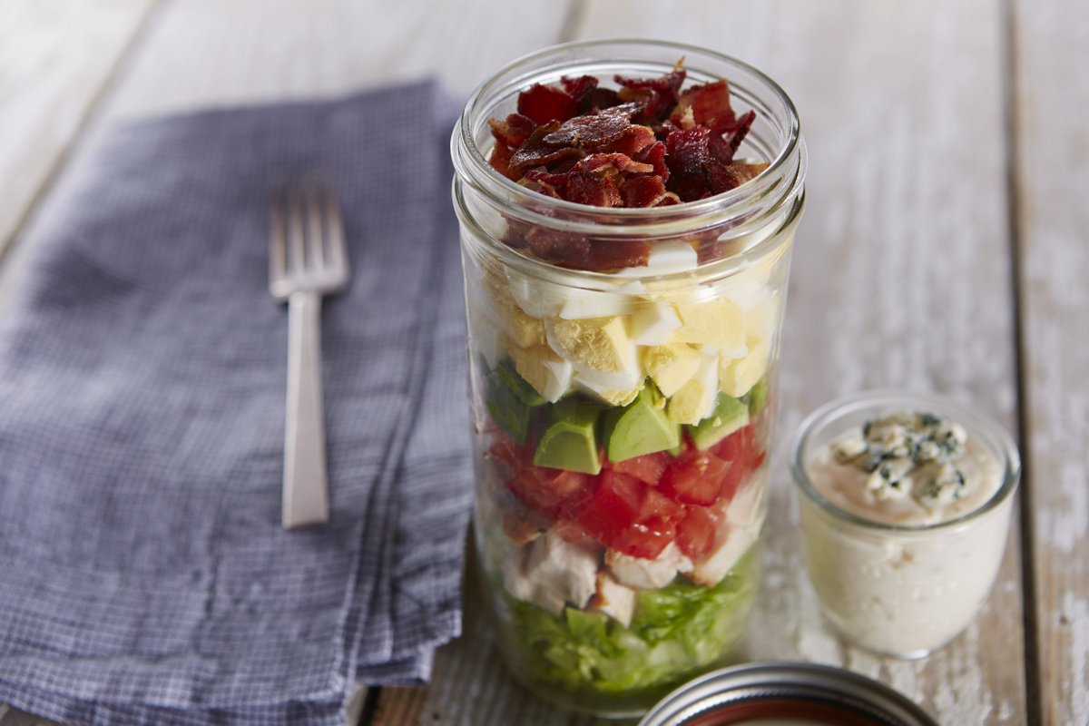 We’re layering up a Cobb Salad today for a colorful lunch!