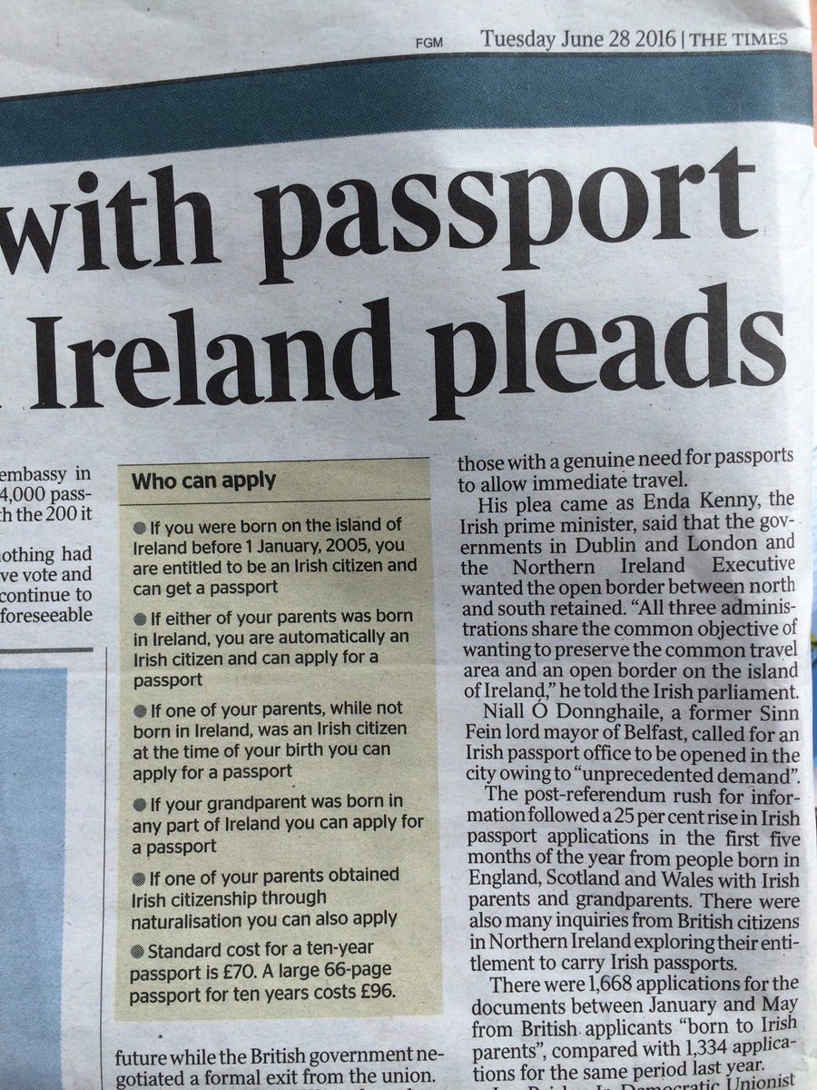 JosephRTerry's tweet photo. Lch 12 ón Times Londain. Conas pas Éireannach a fháil. #Brexit https://t.co/RnQkM3ZYB1