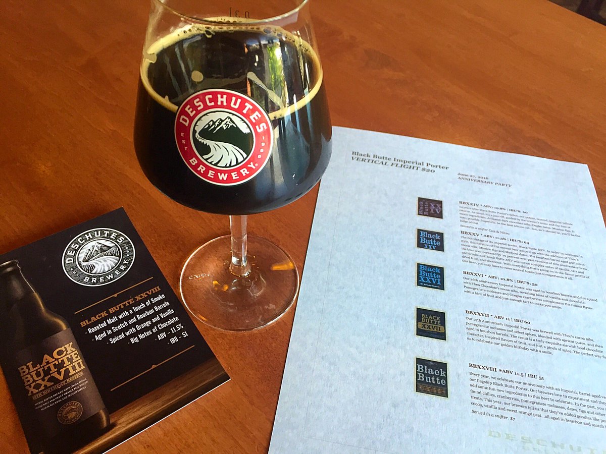 Delicious <a href="/DeschutesBeer/">Deschutes Brewery</a> Black Butte XXVIII Anniversary tasting yesterday. #craftbeer #centraloregon