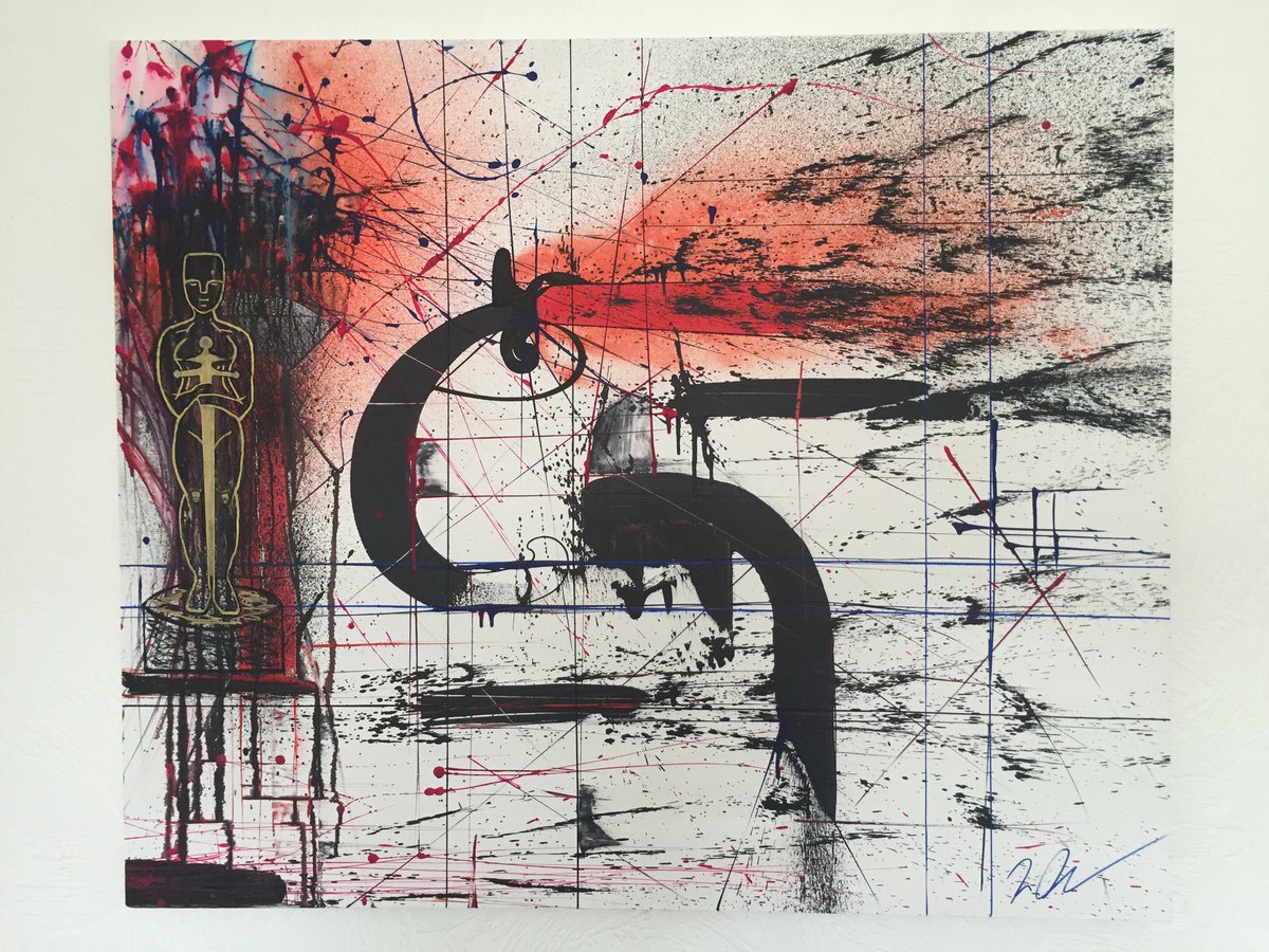 ro3insand's tweet photo. #Abstract #acrylic #paint My first painting about me and fighting #cancer called Award warrior blasting the big C. https://t.co/1KtyAk0jka